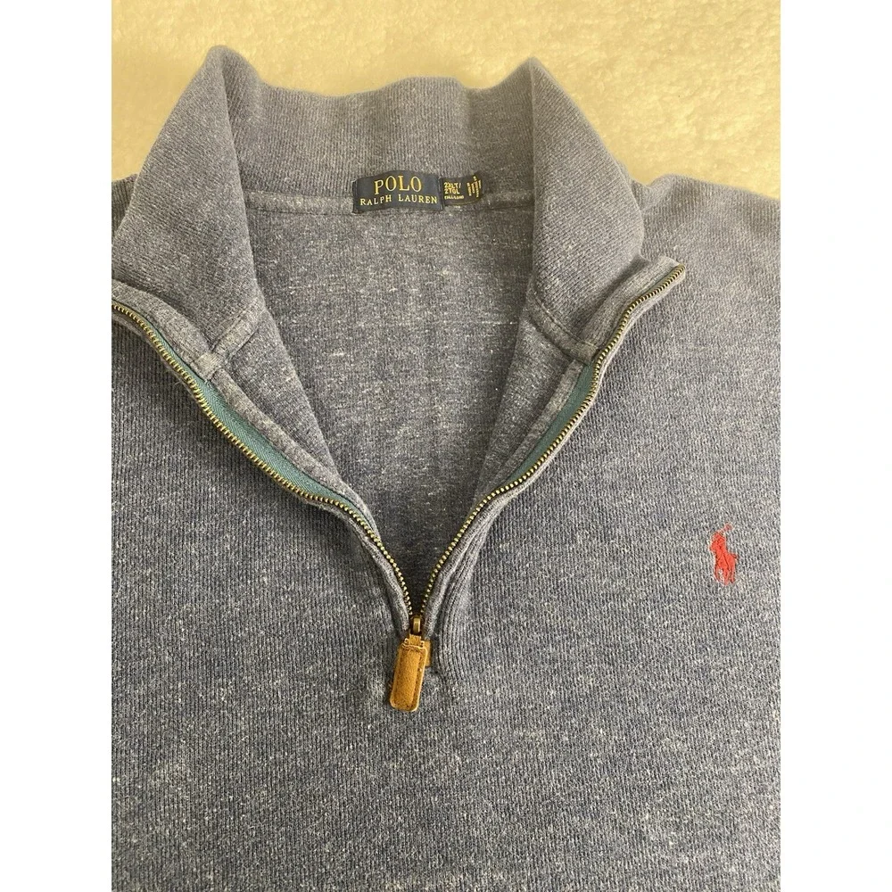 Polo Ralph Lauren 1/4 Zip Long‎ Sleeve Pullover Size 2XL Tall Long Blue Casual